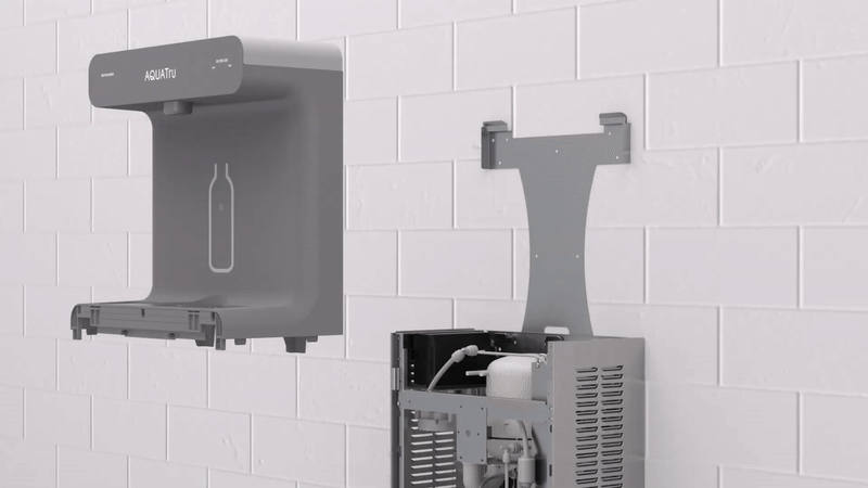 Step 3: Mount the bracket 43½ inches from the floor for ADA compliance and hang the cooler unit on the bracket.