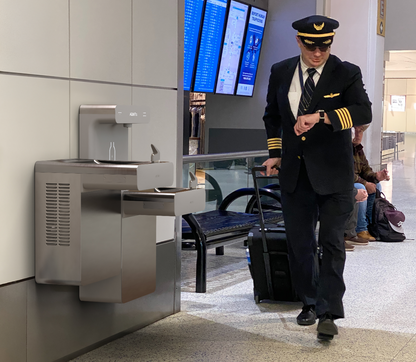 AquaTru Refrigerated On-Wall Bottle Filler with Bi-Level Bubbler System