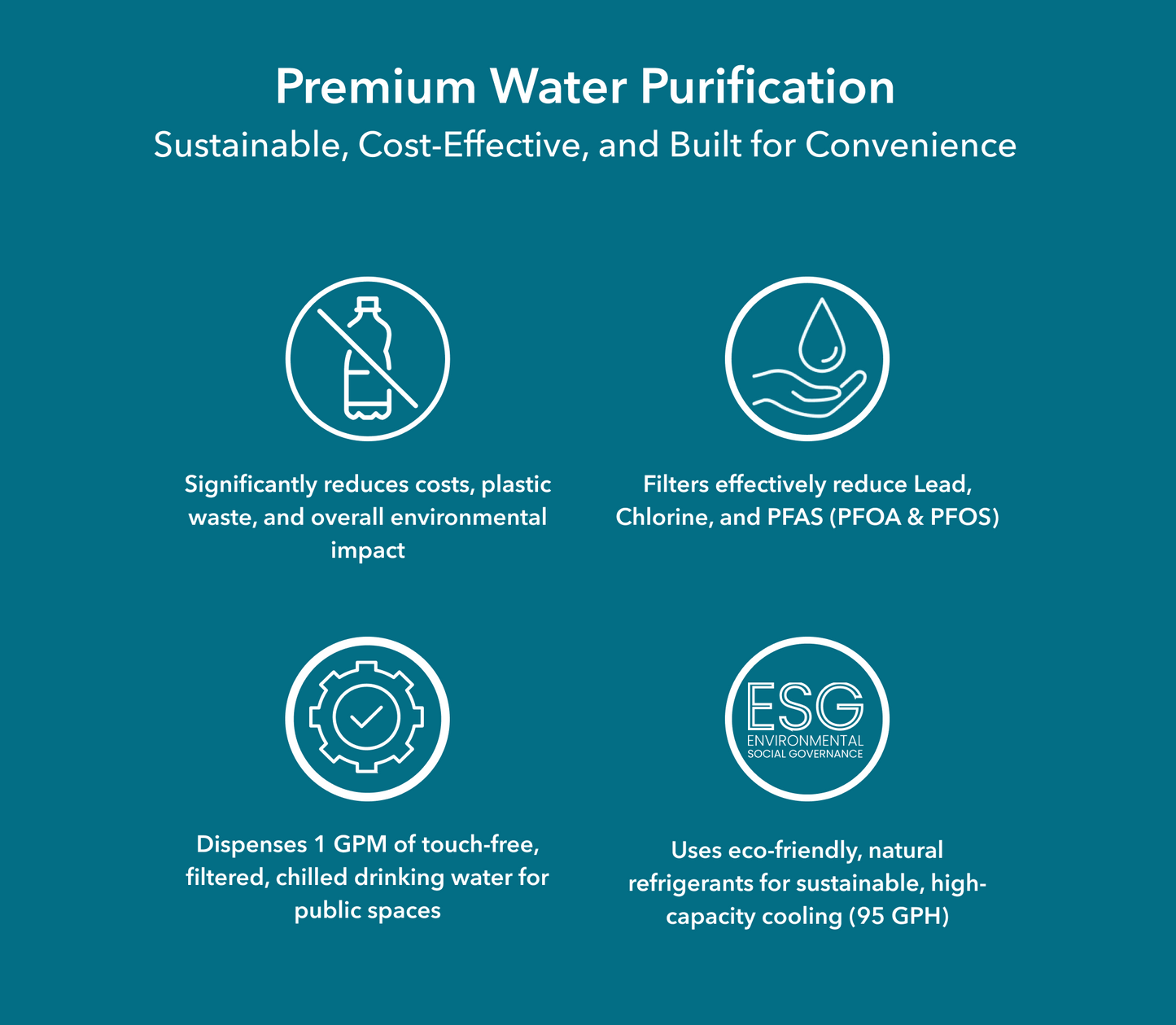 AquaTru Refrigerated On-Wall Bottle Filler with Bi-Level Bubbler System