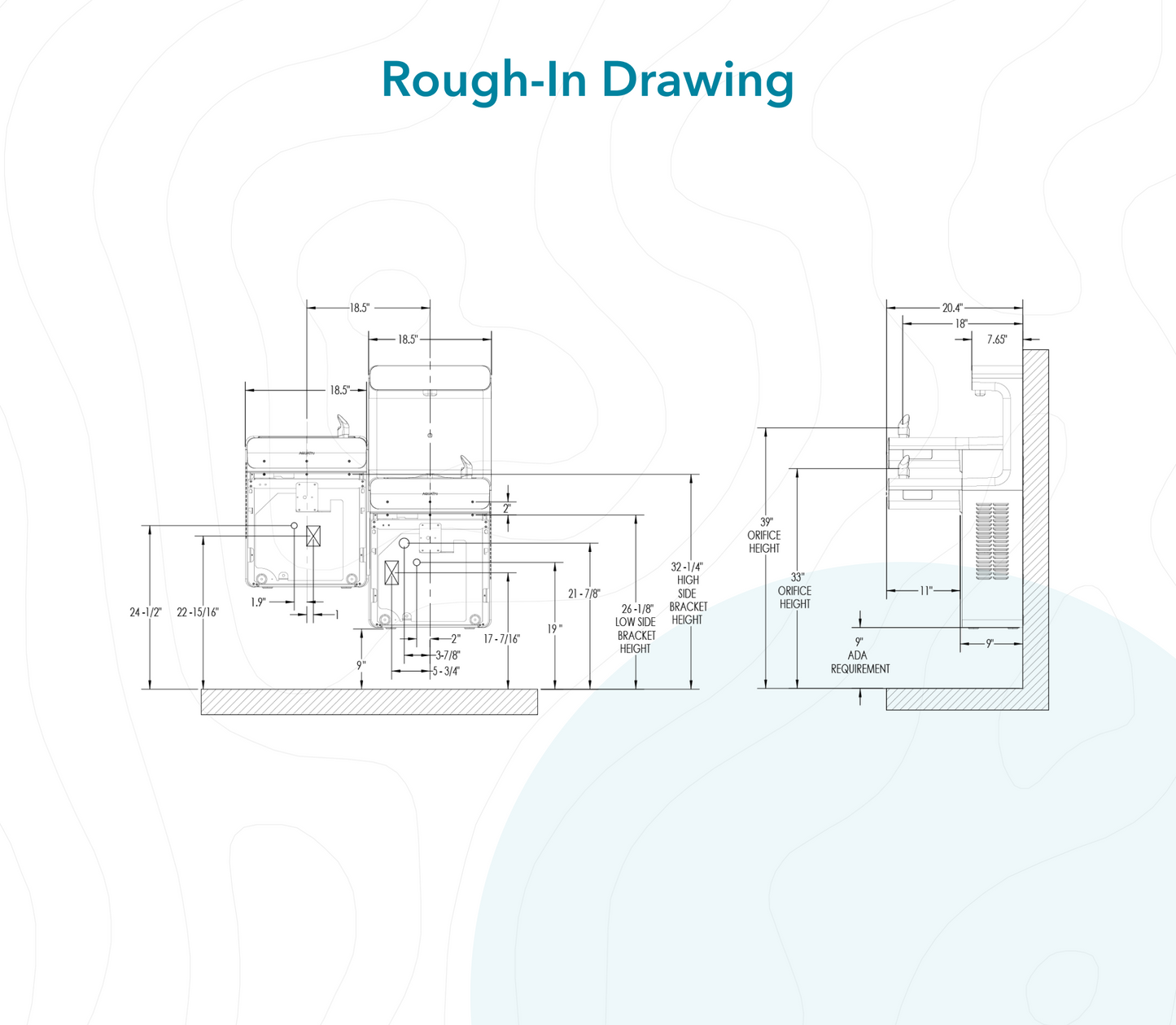 AquaTru Refrigerated On-Wall Bottle Filler with Bi-Level Bubbler System