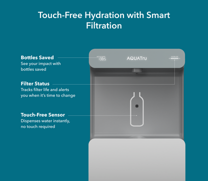 AquaTru Refrigerated On-Wall Bottle Filler with Hands-Free System