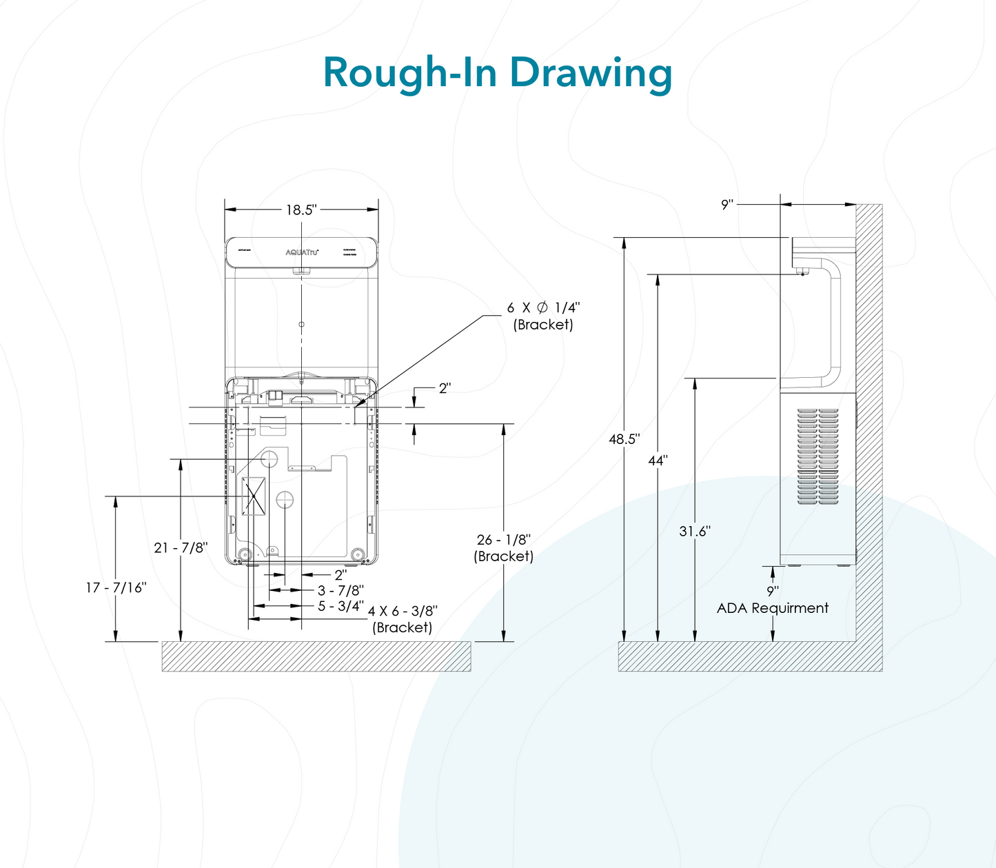 AquaTru Refrigerated On-Wall Bottle Filler with Hands-Free System