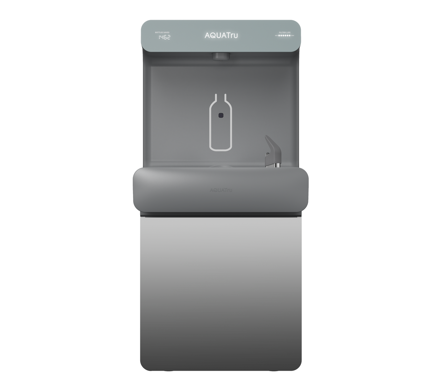 AquaTru Refrigerated On-Wall Bottle Filler with Bubbler System