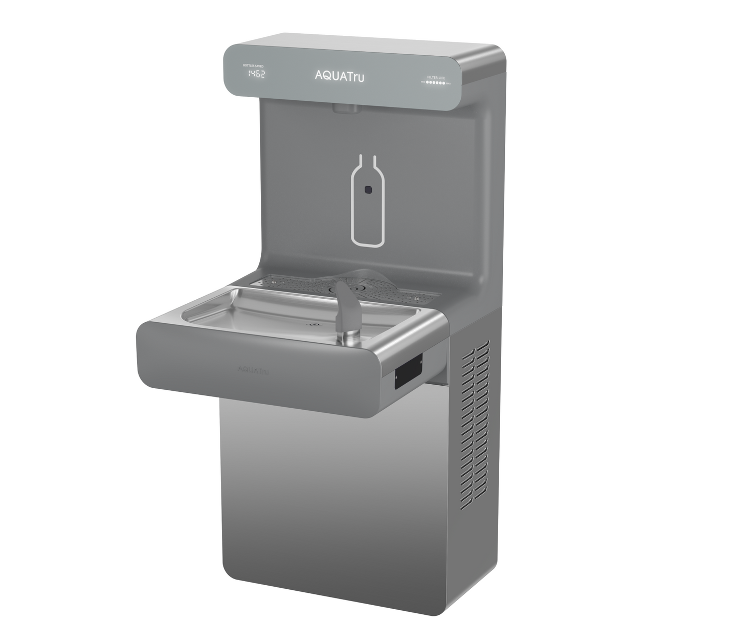 AquaTru Refrigerated On-Wall Bottle Filler with Bubbler System