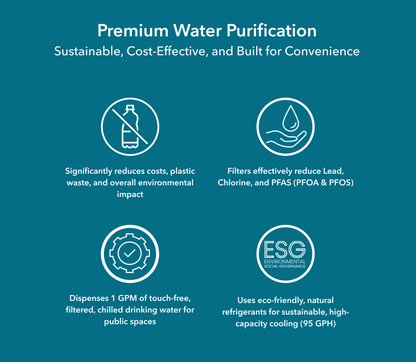 AquaTru Refrigerated On-Wall Bottle Filler with Bubbler System
