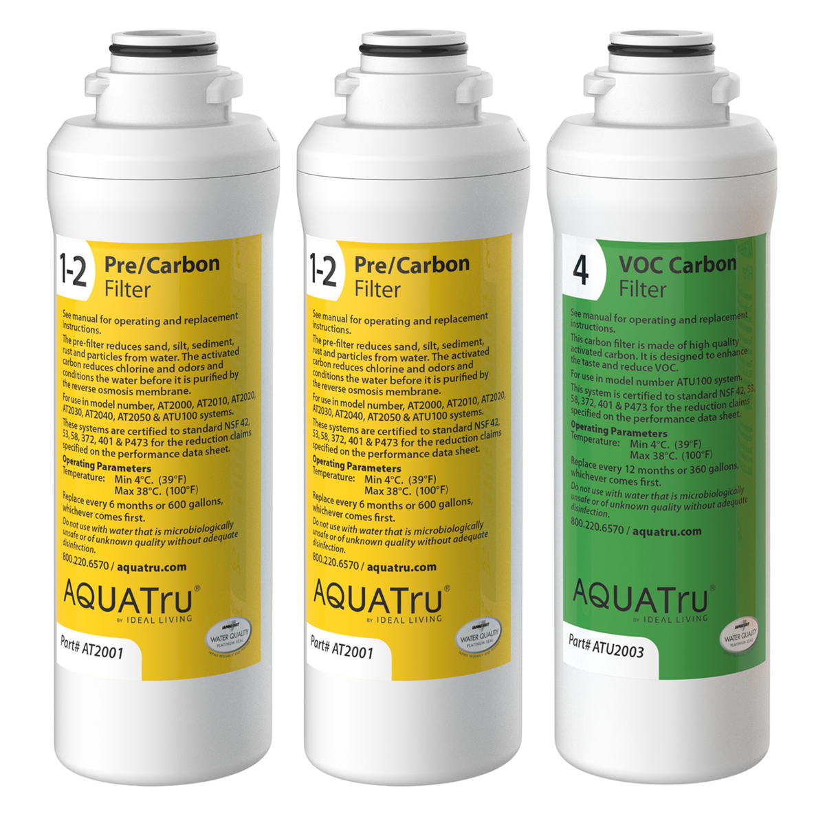 View of AquaTru  Freestanding Model 1 One-Year Replacement Filter Combo Pack