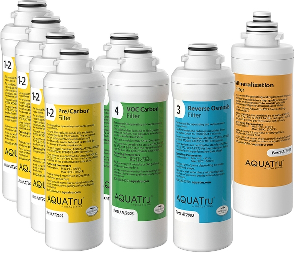 View of AquaTru Freestanding Model 3 One-Year Replacement Filter Combo Pack
