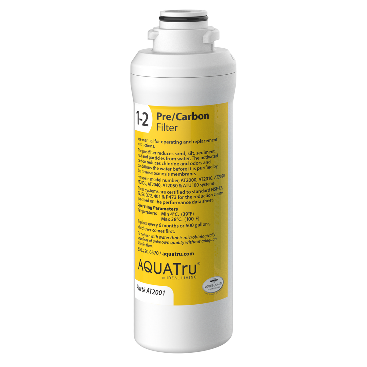 View of AquaTru Pre/Carbon Filter