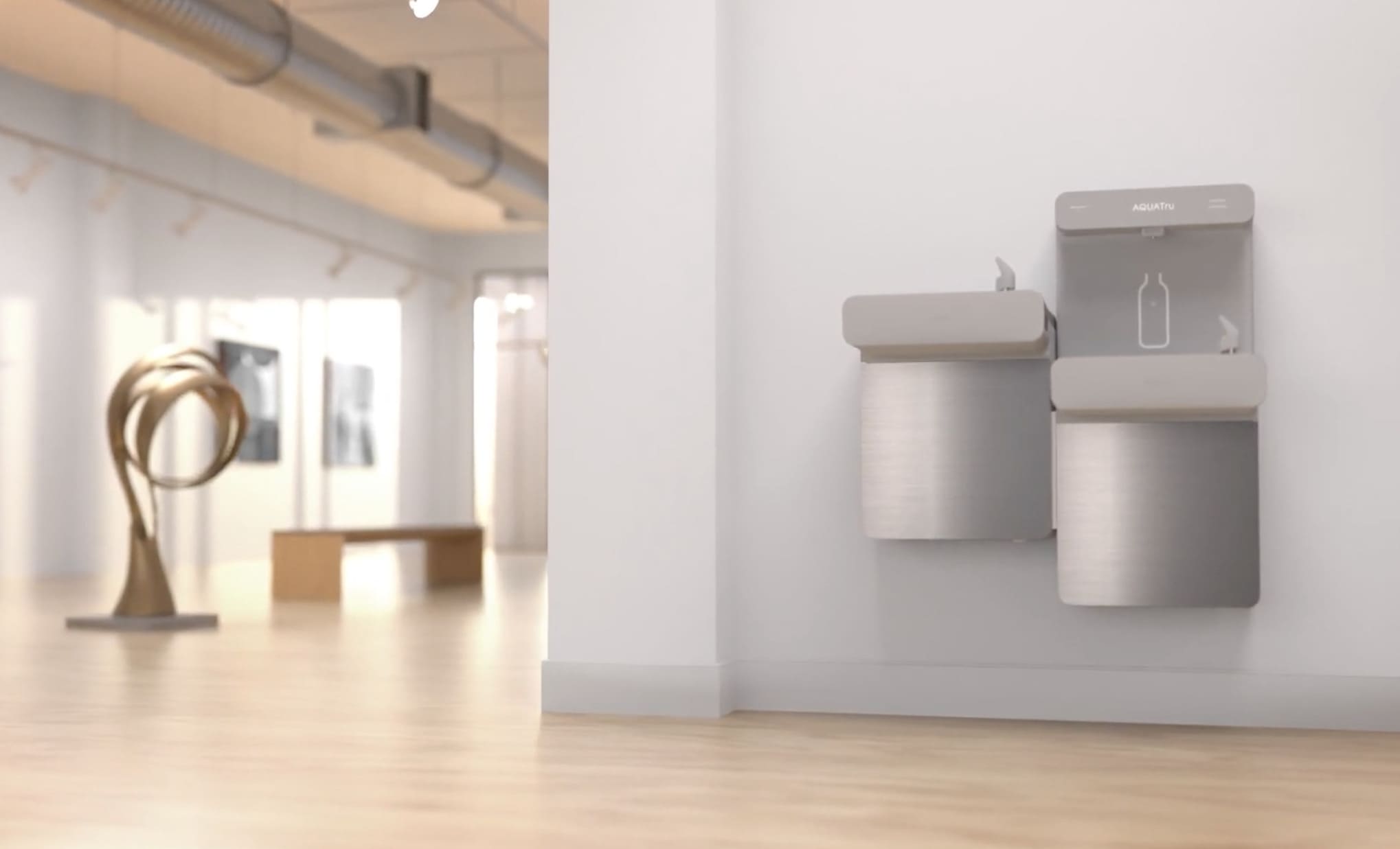 Load video: How to Install AquaTru On-Wall Bi-Level with Bubbler | Installation Guide